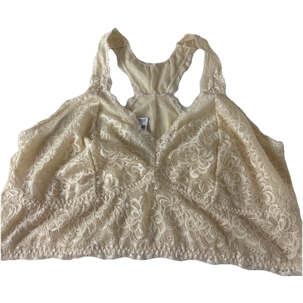 New Torrid Bralette Size 4 4X cream color floral lace